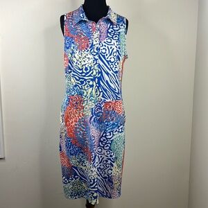 TEE2SEA Sleeveless Collared Performance Golf Dress M